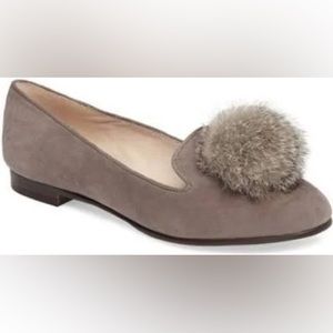 Louise eat Cie Suede Grey Loafers pompom